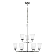 Generation 3115209EN3 Kerrville 9-lt 29" LED Chandelier - Chrome