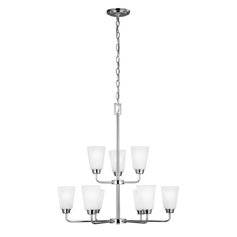 Generation 3115209EN3 Kerrville 9-lt 29" LED Chandelier - Chrome
