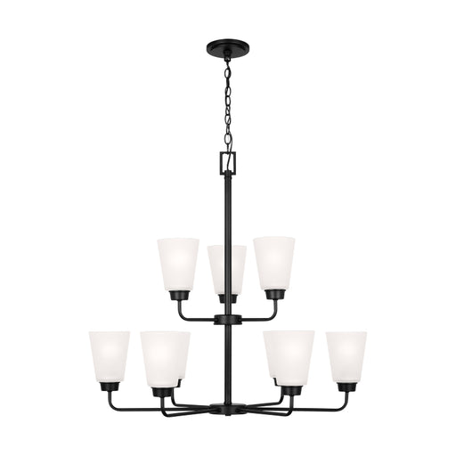 Generation 3115209EN3 Kerrville 9-lt 29" LED Chandelier - Midnight Black