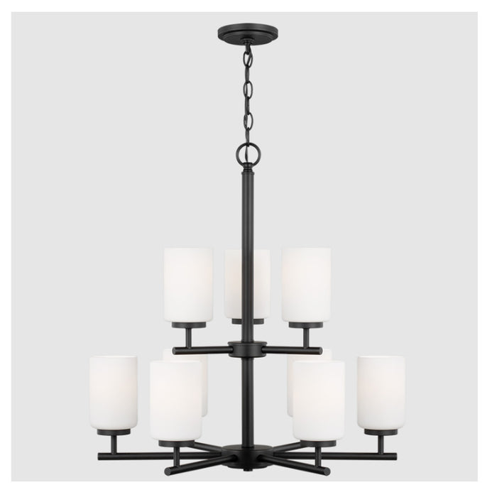 Generation 31162EN3 Oslo 9-lt 26" LED Chandelier, Black