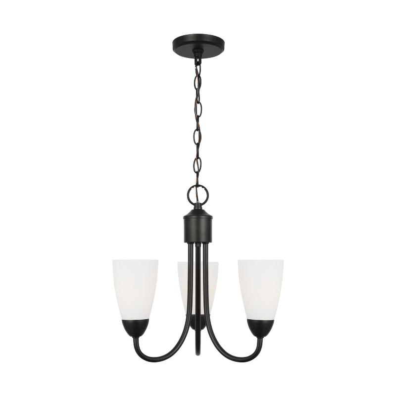 Generation 3120203 Seville 3-lt 17" Chandelier - Midnight Black