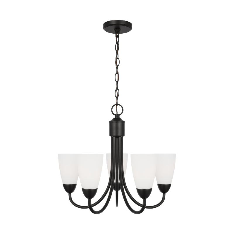Generation 3120205 Seville 5-lt 21" Chandelier - Midnight Black