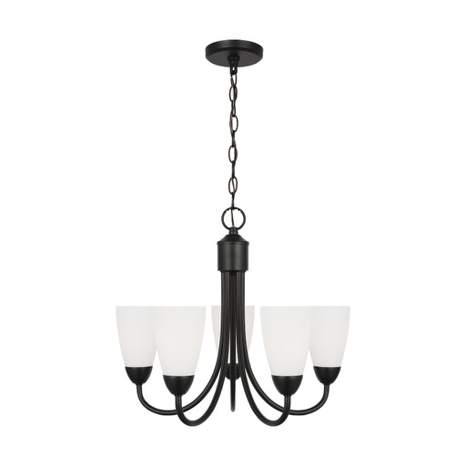 Generation 3120205EN3 Seville 5-lt 21" LED Chandelier - Midnight Black