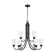 Generation 3120209 Seville 9-lt 29" Chandelier - Midnight Black