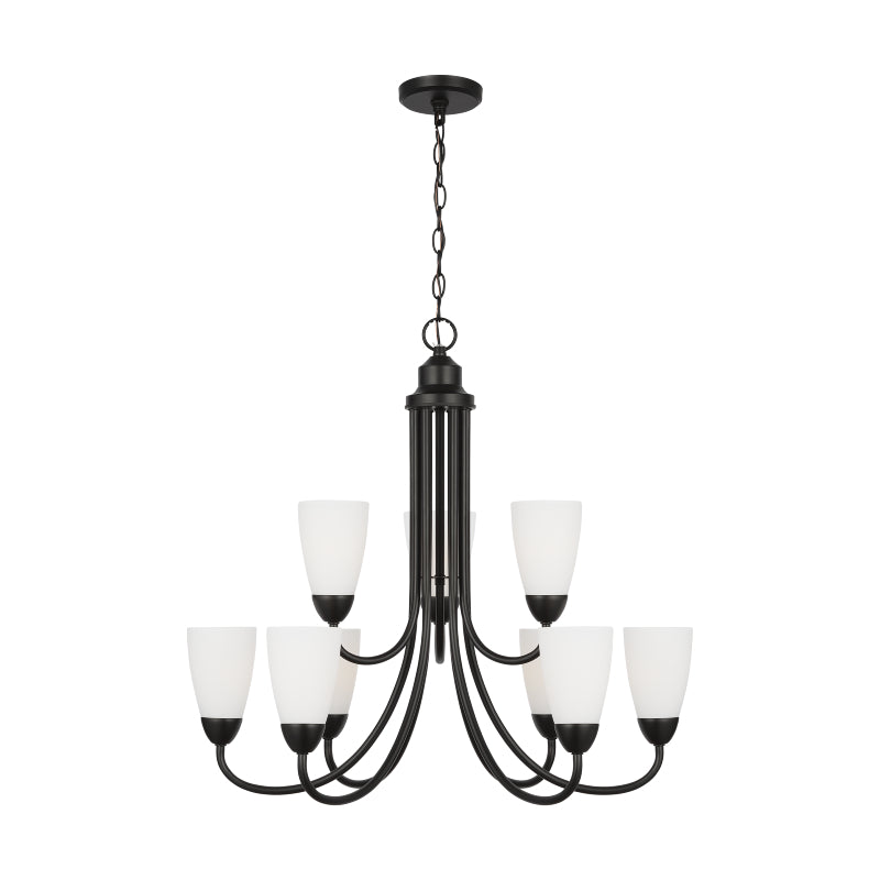 Generation 3120209EN3 Seville 9-lt 29" LED Chandelier - Midnight Black