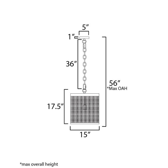 Maxim 31222 Hatcher 1-lt 15" Pendant