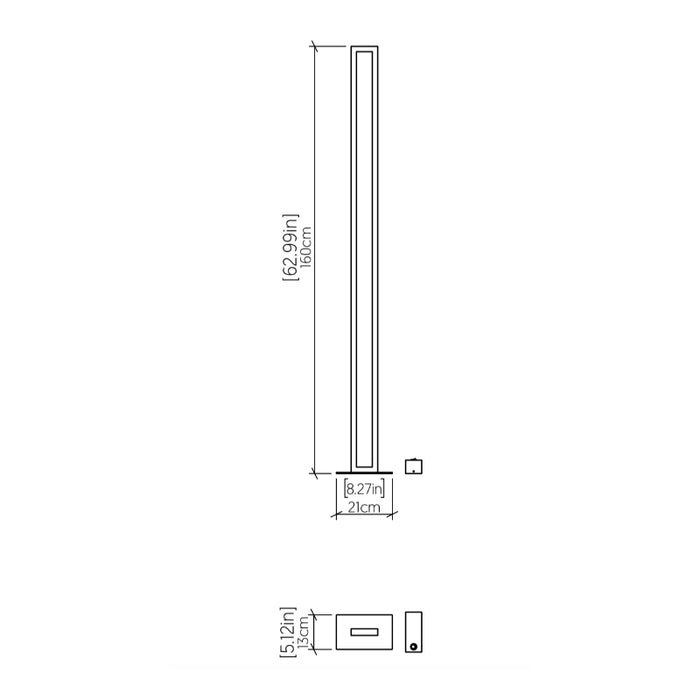 Accord 3123 Frame 1-lt 63" Tall LED Floor Lamp
