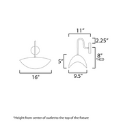 Maxim 31260 Denarii 1-lt 16" Wall Sconce