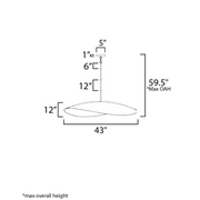 Maxim 31268 Denarii 2-lt 43" Linear Pendant