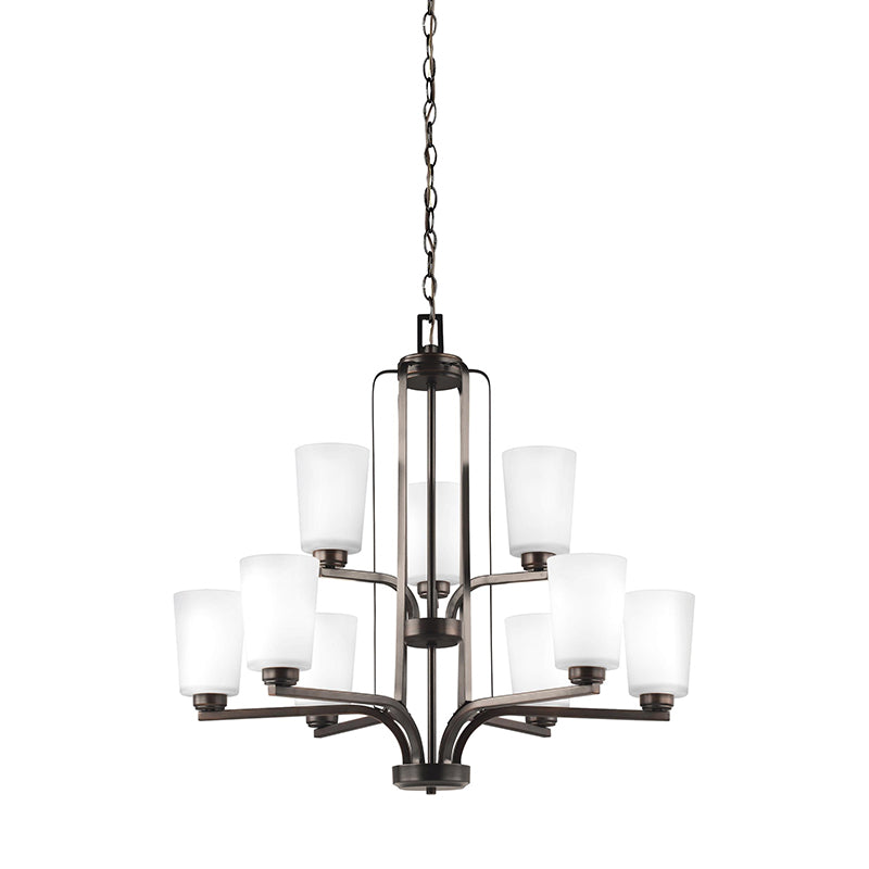 Generation 3128909EN3 Franport 9-lt 30" LED Chandelier
