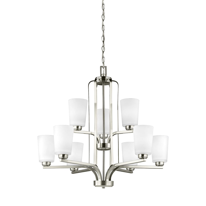 Generation 3128909EN3 Franport 9-lt 30" LED Chandelier