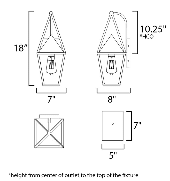 Maxim 3162 Bavaria 1-lt 18" Tall Outdoor Wall Sconce