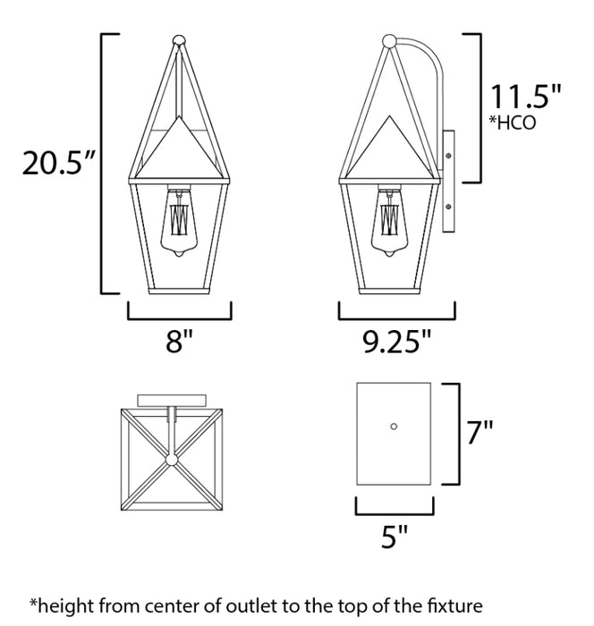 Maxim 3164 Bavaria 1-lt 21" Tall Outdoor Wall Sconce