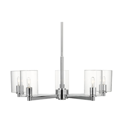 Visual Comfort 3164205C Fullton 5-lt 27" Chandelier with Clear Glass - Chrome