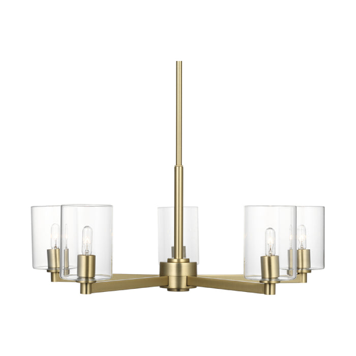 Visual Comfort 3164205C Fullton 5-lt 27" Chandelier with Clear Glass - Satin Brass
