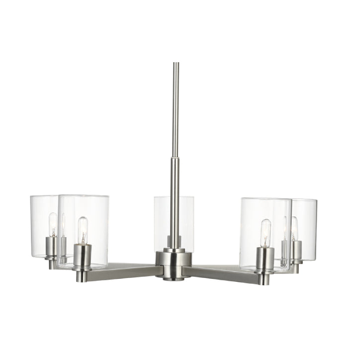 Visual Comfort 3164205C Fullton 5-lt 27" Chandelier with Clear Glass - Brushed Nickel