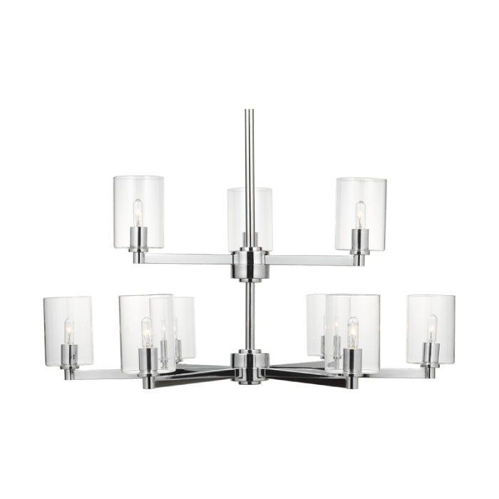 Visual Comfort 3164209C Fullton 9-lt 30" Chandelier with Clear Glass - Chrome