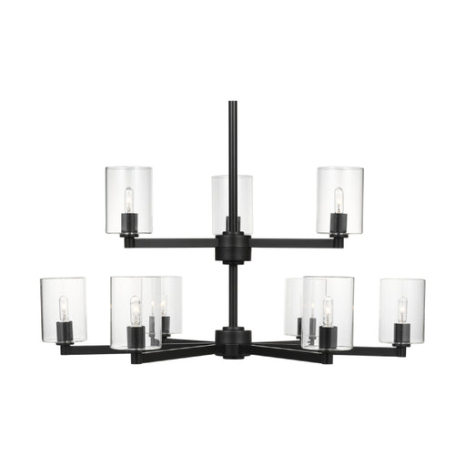 Visual Comfort 3164209C Fullton 9-lt 30" Chandelier with Clear Glass - Midnight Black