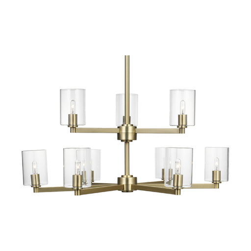 Visual Comfort 3164209C Fullton 9-lt 30" Chandelier with Clear Glass - Satin Brass
