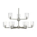 Visual Comfort 3164209C Fullton 9-lt 30" Chandelier with Clear Glass - Brushed Nickel