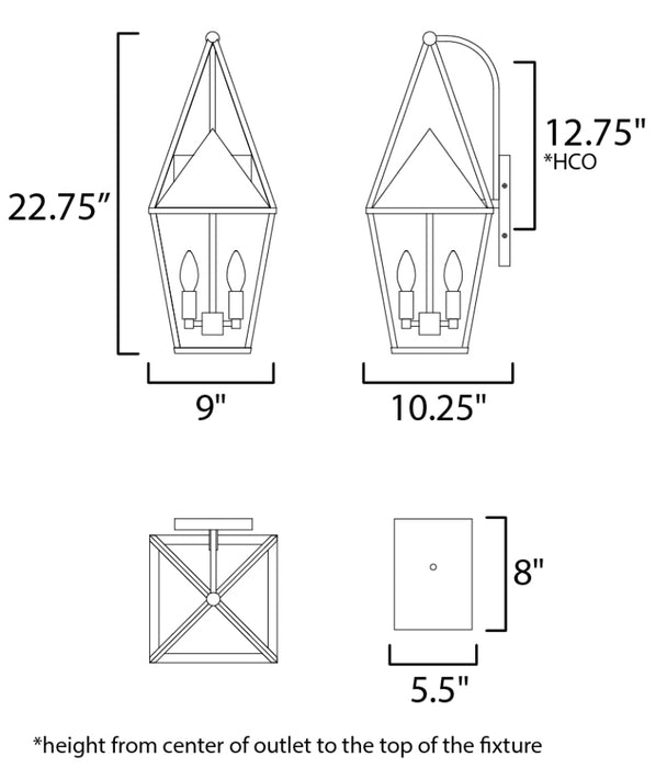 Maxim 3166 Bavaria 2-lt 23" Tall Outdoor Wall Sconce