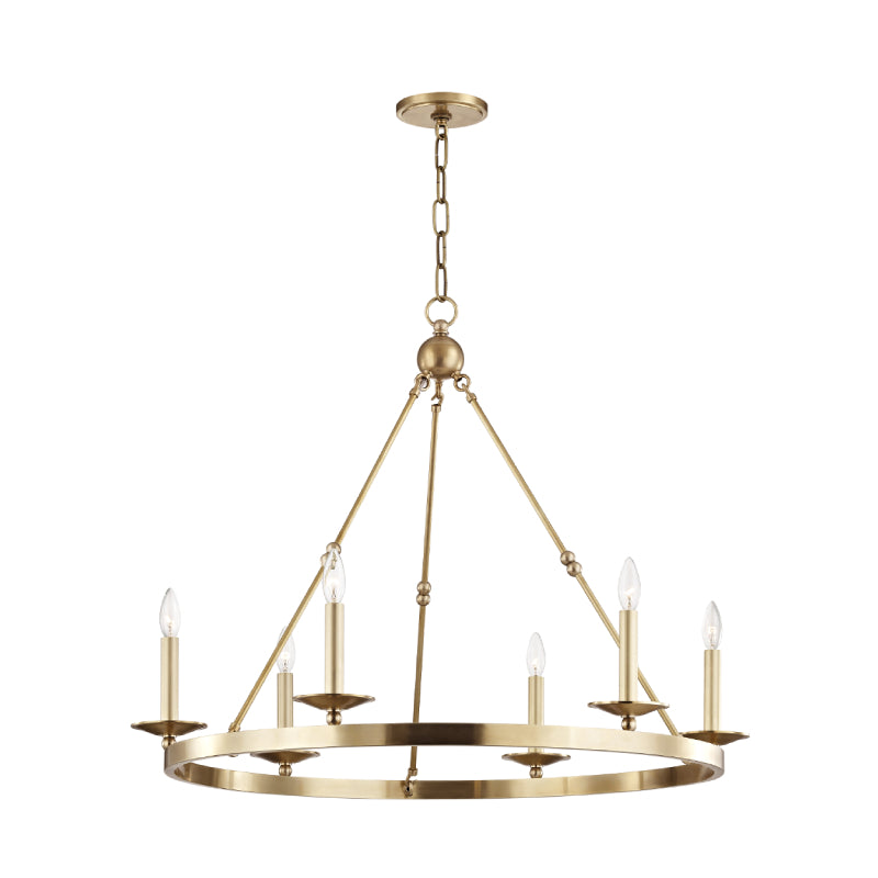 Hudson Valley 3206 Allendale 6-lt 36" Chandelier-Aged Brass