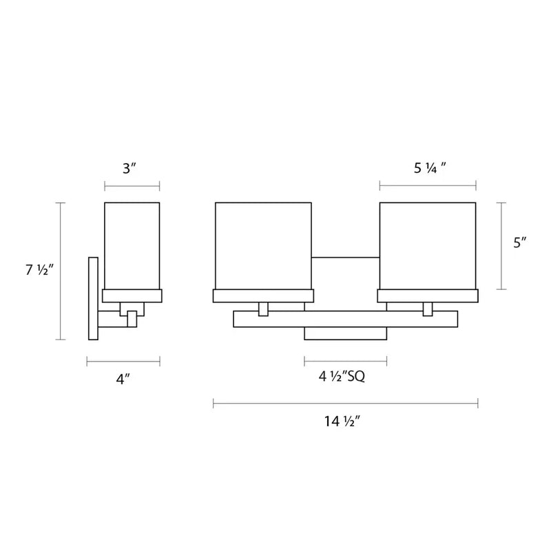 Sonneman 3232 Cubist 2-lt 15" Bath Bar