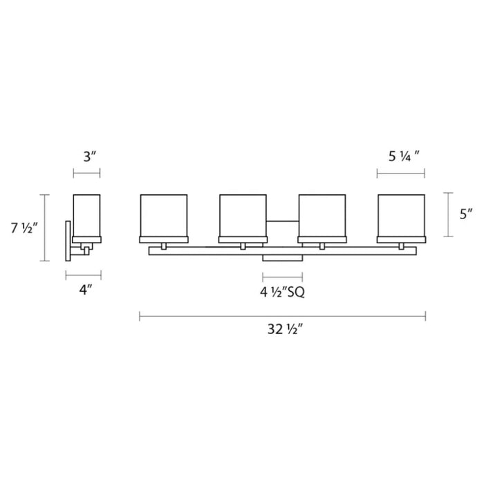 Sonneman 3234 Cubist 4-lt 33" Bath Bar