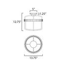 Maxim 32650 Ruffles 3-lt 14" Semi-Flush Mount