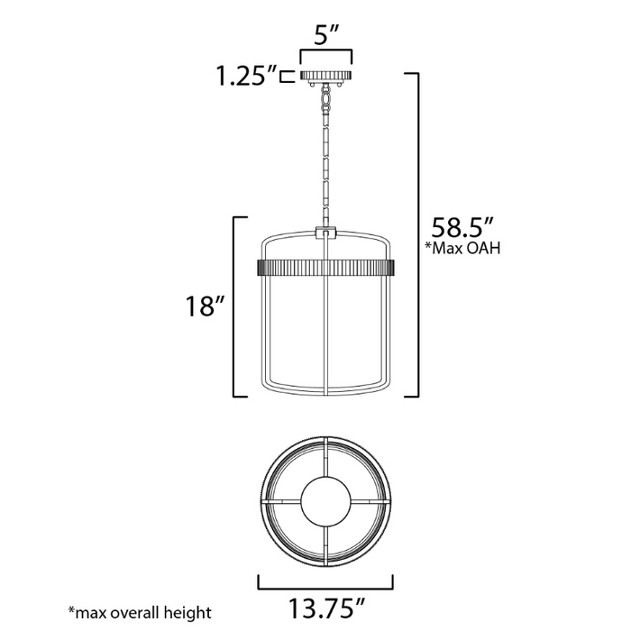 Maxim 32653 Ruffles 3-lt 14" Pendant