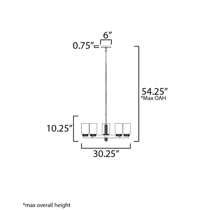 Maxim 32655 Ruffles 5-lt 30" Chandelier