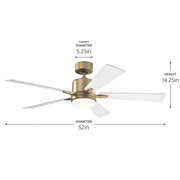 Kichler 330000 Lucian 52" Ceiling Fan with LED Light