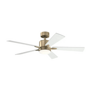 Kichler 330000 Lucian 52" Ceiling Fan with LED Light - Champagne Bronze with Matte White