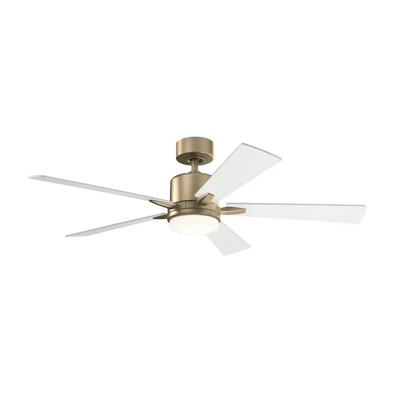 Kichler 330000 Lucian 52" Ceiling Fan with LED Light - Champagne Bronze with Matte White