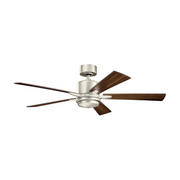 Kichler 330000 Lucian 52" Ceiling Fan with LED Light - Brushed Nickel with Silver/Walnut
