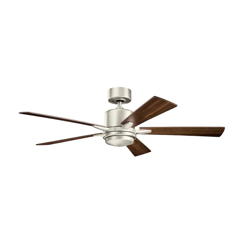 Kichler 330000 Lucian 52" Ceiling Fan with LED Light - Brushed Nickel with Silver/Walnut