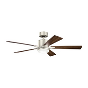 Kichler 330000 Lucian 52" Ceiling Fan with LED Light - Brushed Nickel with Silver/Walnut