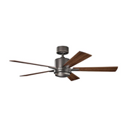 Kichler 330000 Lucian 52" Ceiling Fan with LED Light - Olde Bronze with Cherry/Walnut