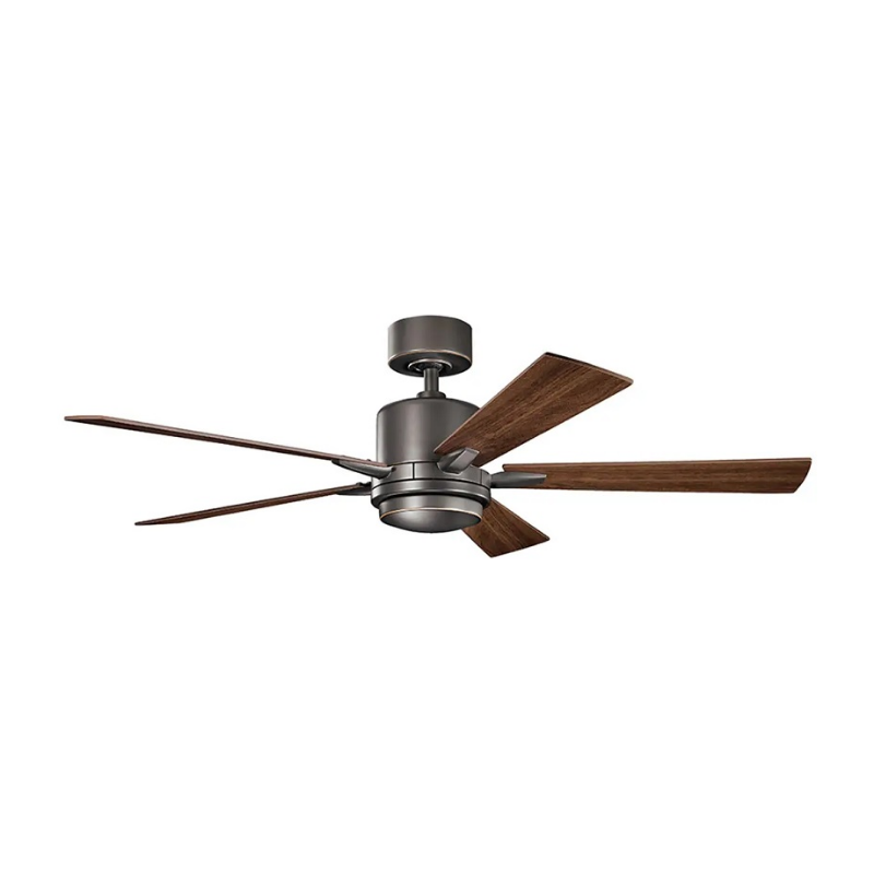 Kichler 330000 Lucian 52" Ceiling Fan with LED Light - Olde Bronze with Cherry/Walnut