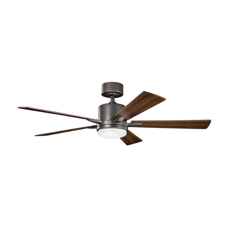 Kichler 330000 Lucian 52" Ceiling Fan with LED Light - Olde Bronze with Cherry/Walnut