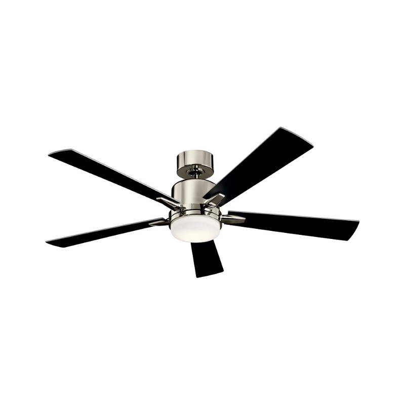 Kichler 330000 Lucian 52" Ceiling Fan with LED Light - Polished Nickel with Black/Silver