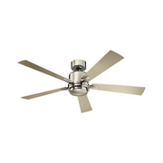 Kichler 330000 Lucian 52" Ceiling Fan with LED Light - Polished Nickel with Black/Silver