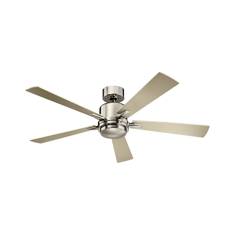 Kichler 330000 Lucian 52" Ceiling Fan with LED Light - Polished Nickel with Black/Silver