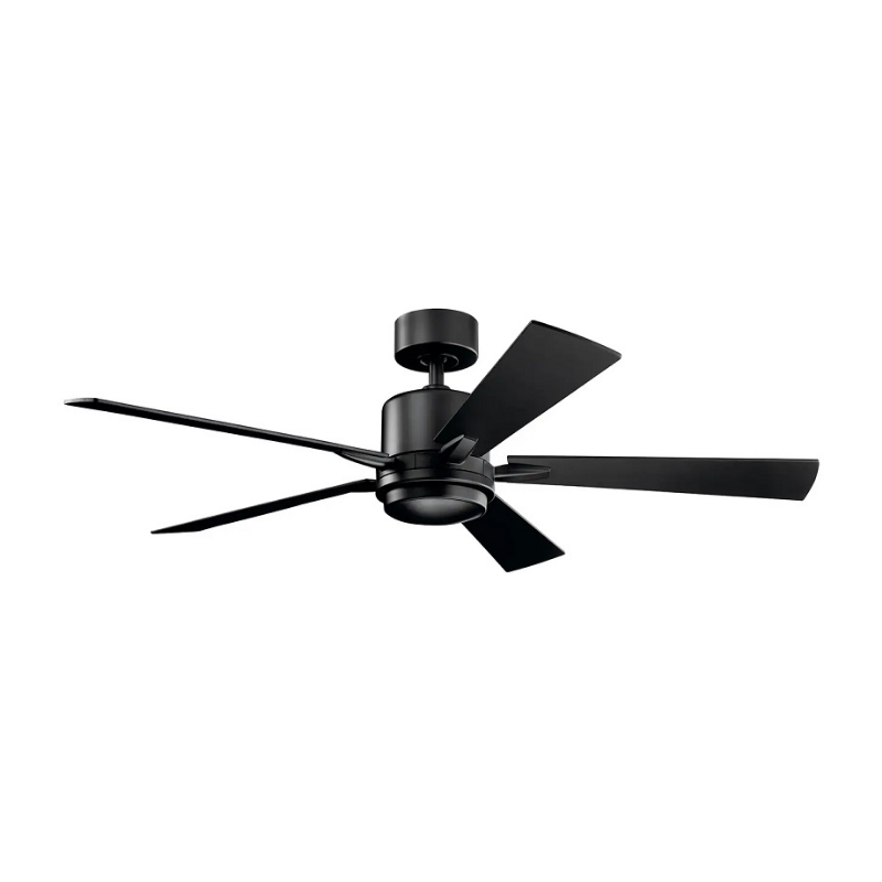 Kichler 330000 Lucian 52" Ceiling Fan with LED Light - Satin Black with Black/Silver