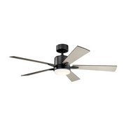 Kichler 330000 Lucian 52" Ceiling Fan with LED Light - Satin Black with Black/Silver