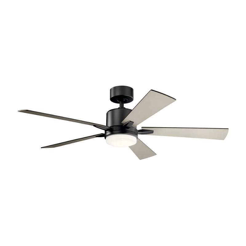 Kichler 330000 Lucian 52" Ceiling Fan with LED Light - Satin Black with Black/Silver