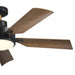 Kichler 330057 Guardian 54" Ceiling Fan with LED Light Kit - Satin Black