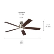 Kichler 330060 Lucian 60" Ceiling Fan with LED Light Kit