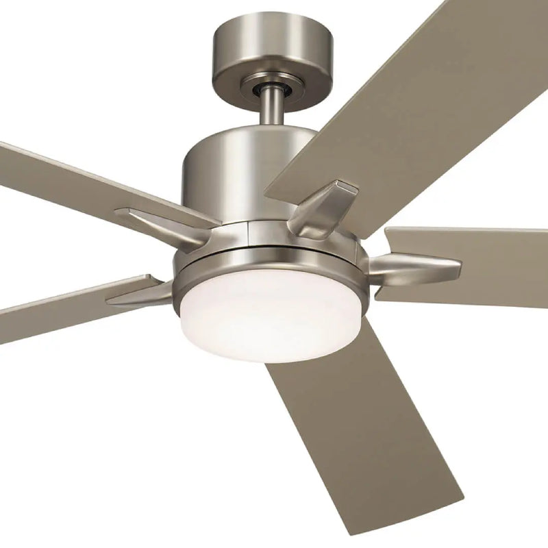 Kichler 330060 Lucian 60" Ceiling Fan with LED Light Kit - Brushed Nickel with Walnut/Silver Blades