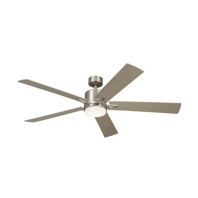 Kichler 330060 Lucian 60" Ceiling Fan with LED Light Kit - Brushed Nickel with Walnut/Silver Blades